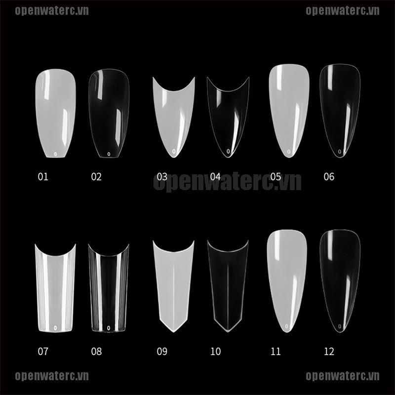 Bộ 500 Móng Tay Giả Trong Suốt Bằng Acrylic Tiện Dụng