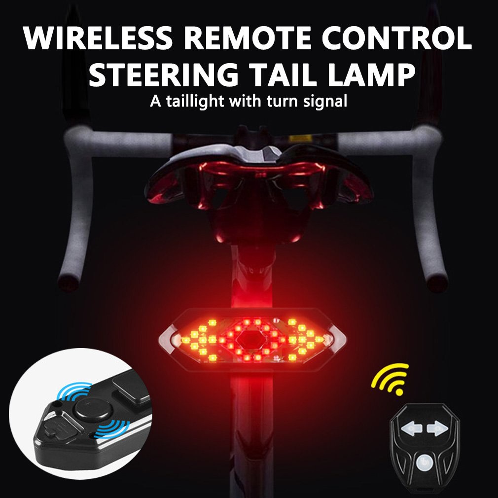 18 tín hiệu không dây LED bóng đèn USB sạc không thấm nước xe đạp đuôi ánh sáng với sừng gắn phía sau xe đạp