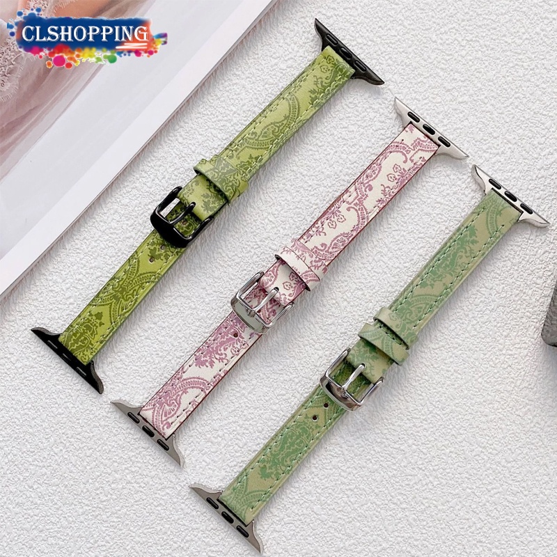 Dây Đeo Bằng Da Mỏng 45Mm 41Mm Cho Đồng Hồ Thông Minh 7 SE I-watch Series 6 5 4