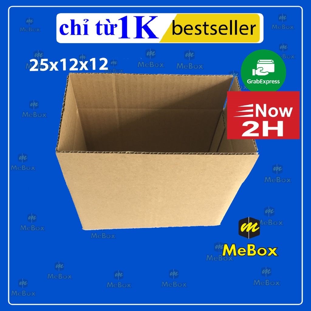 thùng carton đóng gói 25x12x12 bộ 100 cứng cáp