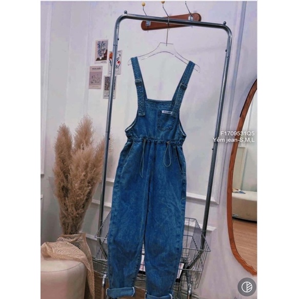 Quần yếm jeans dài lưng cao cá tính VIENS STORE
