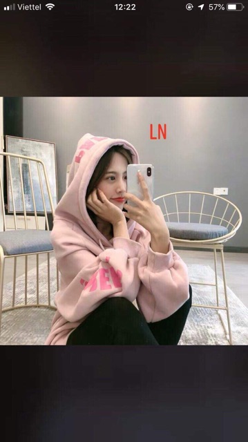 Áo hoodie PAPERS màu hồng LNG0919