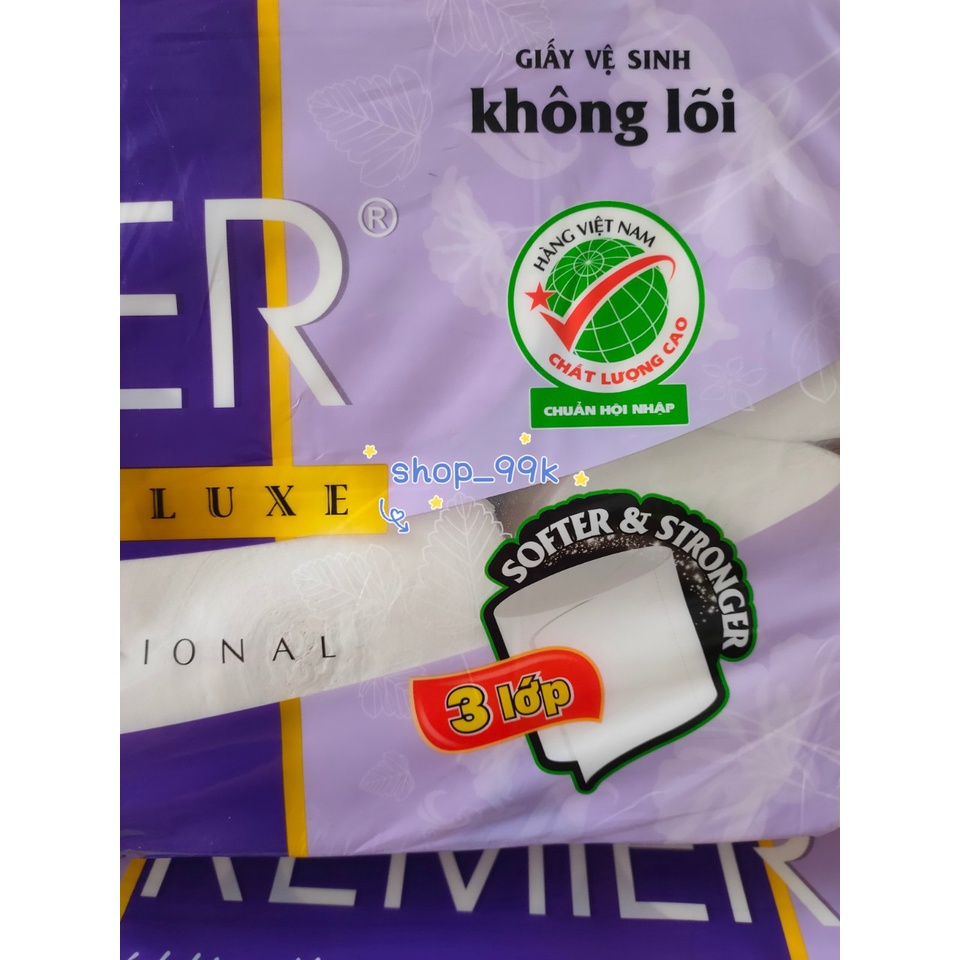 Giấy vệ sinh PREMIER Deluxe (không lõi) 10 cuộn 3 lớp