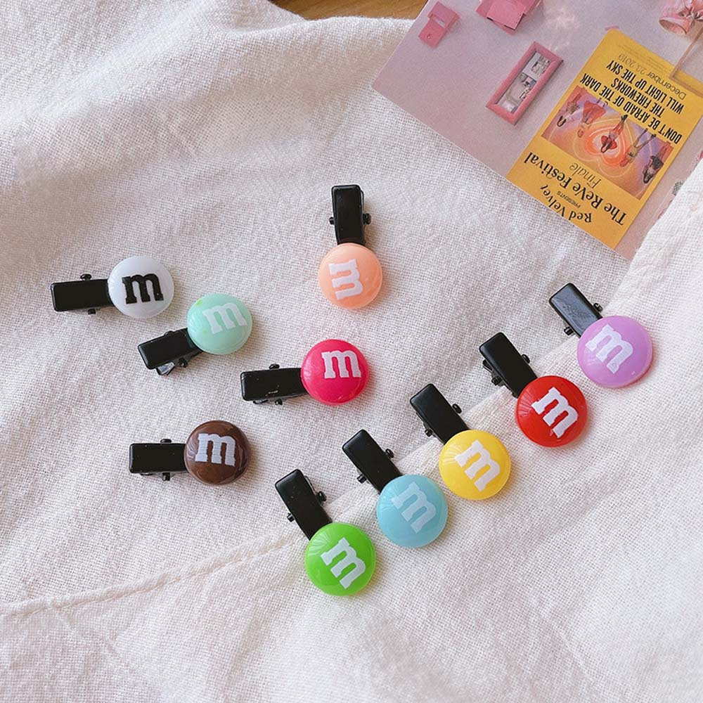 Set 5/10 kẹp tóc chữ M màu kẹo đơn giản thời trang Hàn Quốc cho nữ