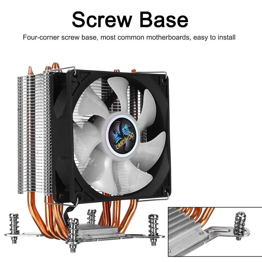 Quạt Tản Nhiệt Làm Mát cpu 2200rpm 4 Bằng Đồng 90mm Với rgb Cho intel lga 2011
