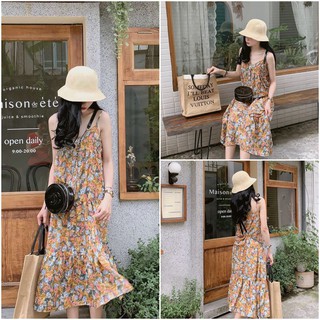 ĐẦM MAXI HOA RETRO SIÊU XINH (chuẩn loại 1)
