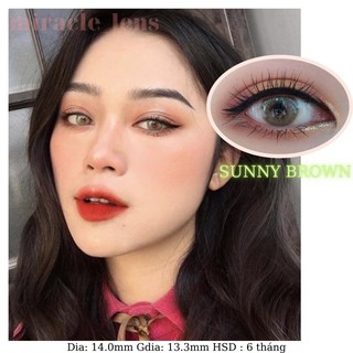 [Lens nâu rêu tây] Kính áp tròng Hàn Quốc SUNNY BROWN - Lens cận thời trang