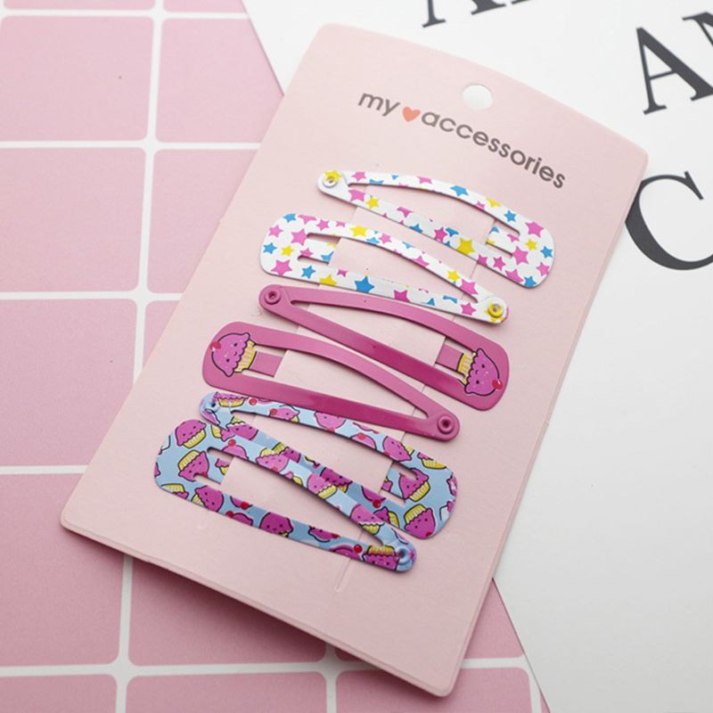Bộ kẹp tóc kim loại họa tiết hoạt hình xinh xắn thời trang cho bé gái