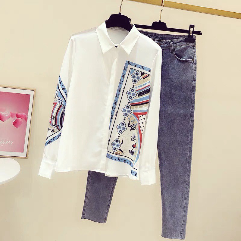 (Free Ship) Áo Sơ Mi Nữ Phối Họa Tiết Viền Thổ Cẩm THời Trang Phong Cách Sành Điệu Thơi Trang VLTN Shop