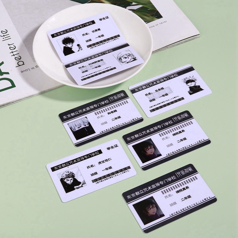 Thẻ ID PVC hoạ tiết hình nhân vật phim Jujutsu Kaisen xinh xắn