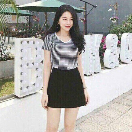 Quần giả váy chữ A vải tuyết mưa 2 màu xinh xắn