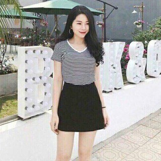 Quần giả váy chữ A vải tuyết mưa 2 màu xinh xắn