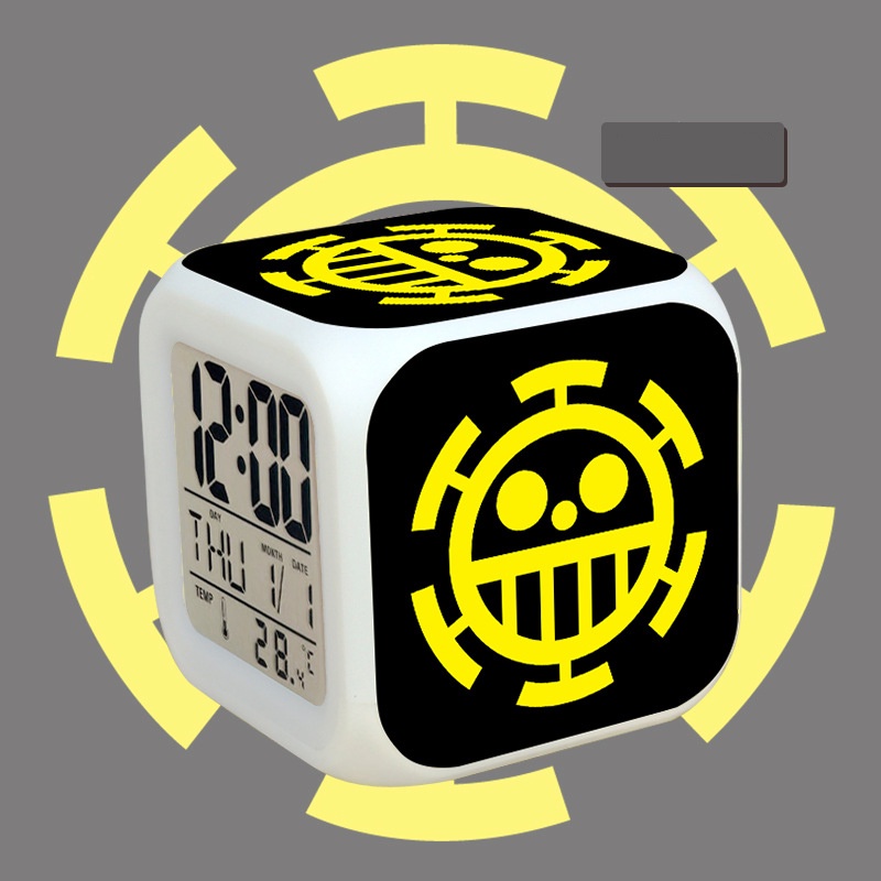 (nhiều mẫu) Đồng hồ báo thức để bàn IN HÌNH One Piece Đảo hải tặc anime chibi tiện lợi đèn LED đổi màu