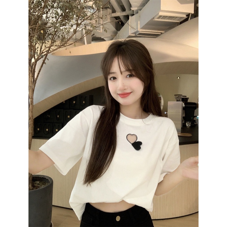 Áo Thun NgắN Tay In HọA TiếT TráI Tim JL-TX-384