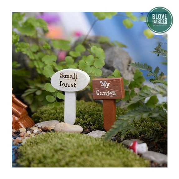 Sét 03 Bảng hiệu vườn - làm phụ kiện tiểu cảnh trang trí chậu cây Terrarium, sen đá, xương rồng, gắn tag trang trí