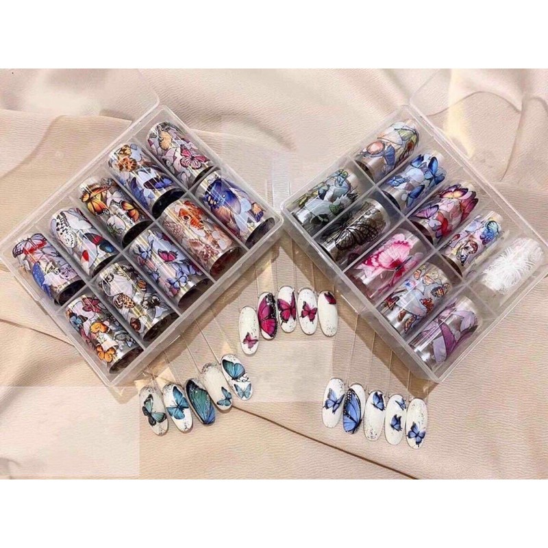 phoi hình bướm dán móng tay nail