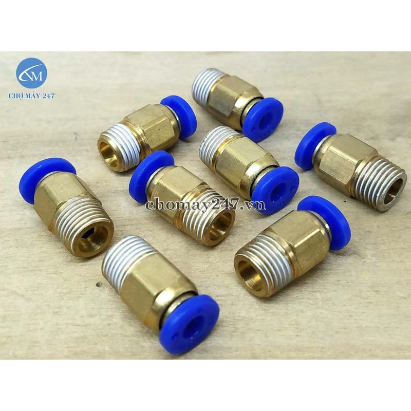 Cút nối nhanh ren ngoài đồng thau nối ống phun sương, khí nén