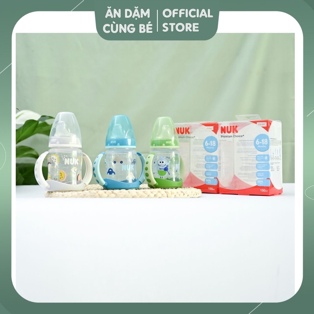 Bình uống nước cho bé chống sặc mỏ vịt NUK chính hãng 150ml, cốc tập uống nước cho bé 43592