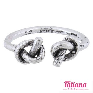 Nhẫn mạ bạc trơn thắt nút -Tatiana - Nb2421