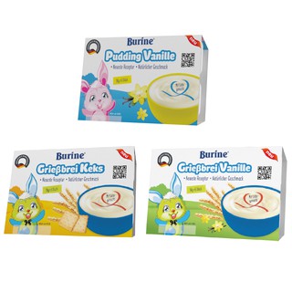 Cháo sữa và Pudding Burine dạng hũ vị vani / bích quy (Lốc 6 hộp x 50g)