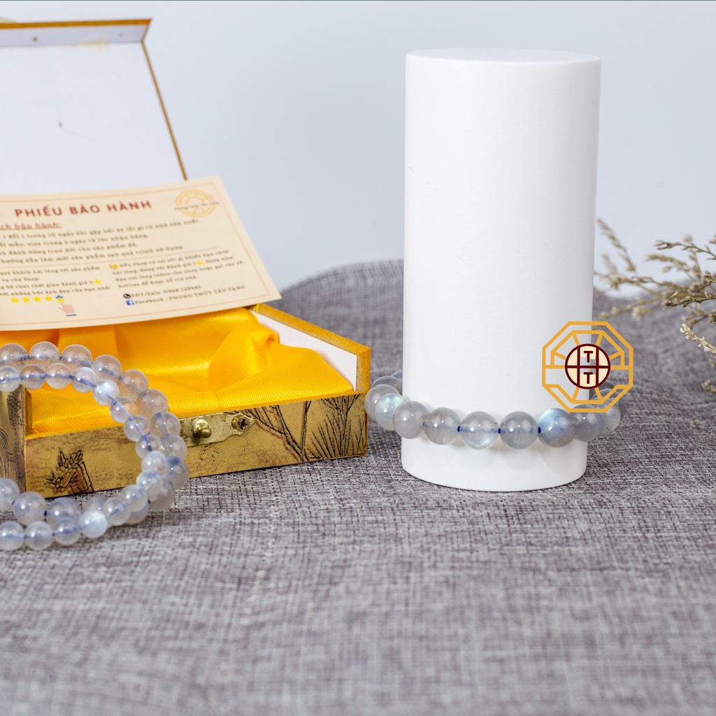 Vòng Tay Phong Thủy Đá XàCừ - Hắc Nguyệt Quang [TẶNG HỘP GỖ] nam nữ mệnh Kim Mộc Thủy Hỏa Thổ - Phong Thủy Tây Tạng