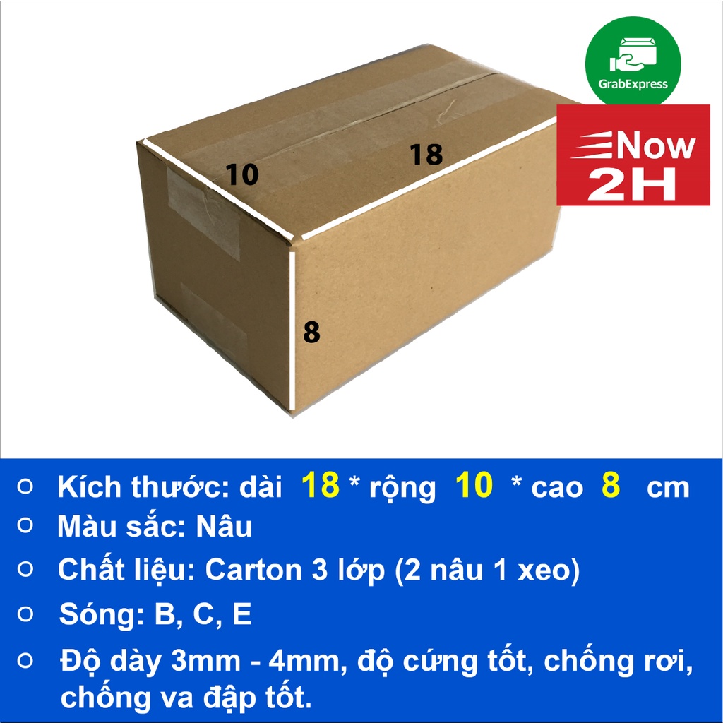 hộp carton đóng hàng 18x10x8 bộ 20 cứng cáp