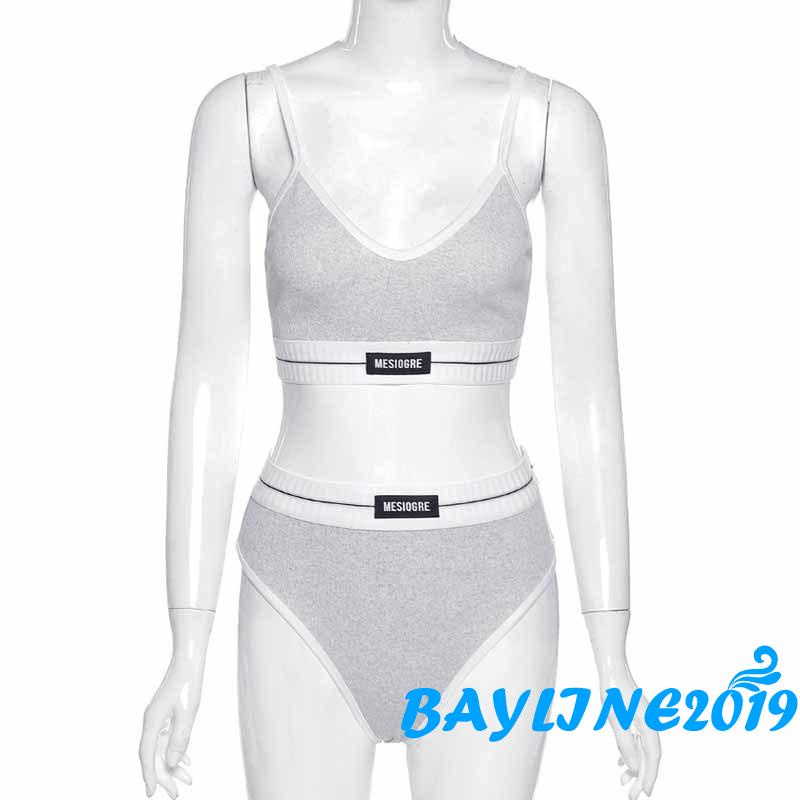 Bộ đồ lót 2 mảnh cổ chữ V hở lưng màu sắc thời trang quyến rũ cho nữ