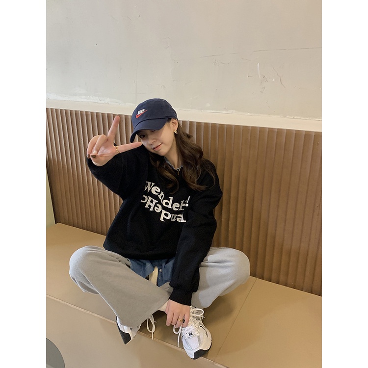 Áo Sweater nỉ nữ Hàn Quốc Áo Nỉ nữ Cao cấp Form rộng Ulzzang Thời trang In chữ Thu Đông | BigBuy360 - bigbuy360.vn