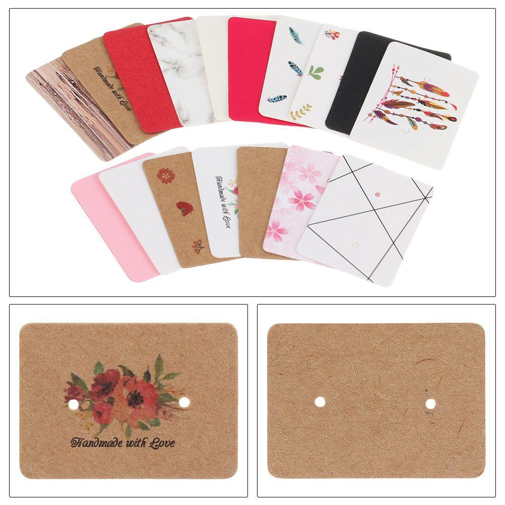 Set 100 Tấm Thẻ Giấy Kraft Đóng Gói Trang Sức Tiện Dụng