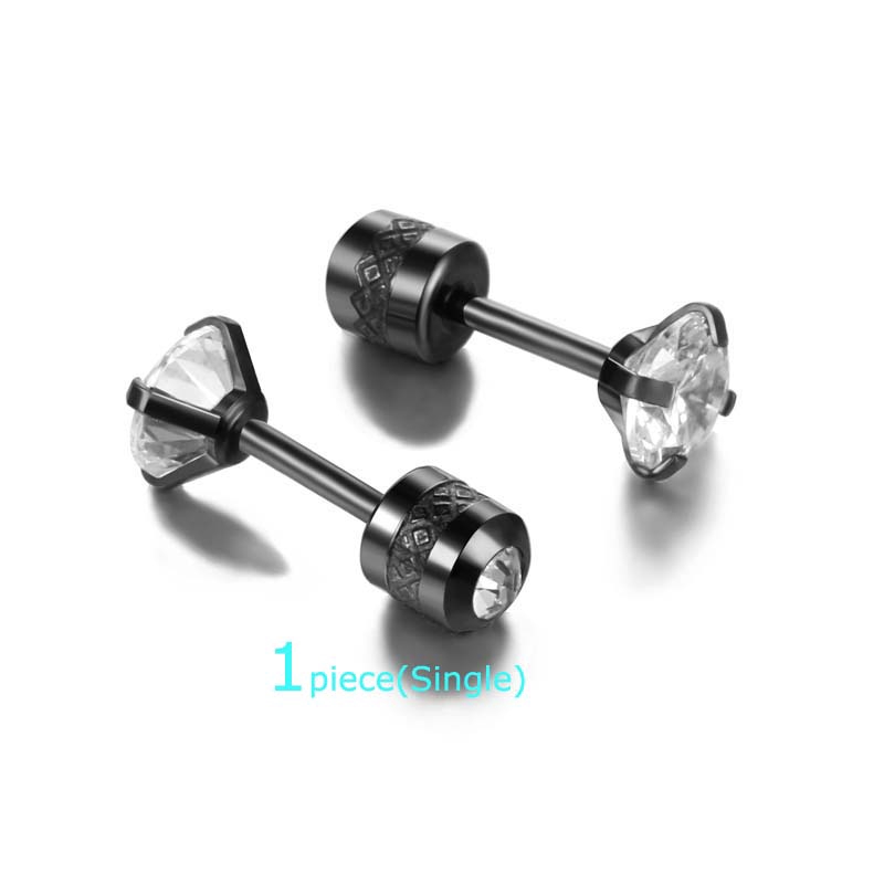 Bông Tai Bằng Thép Không Gỉ Đính Đá Zircon 16g Đẹp Mắt