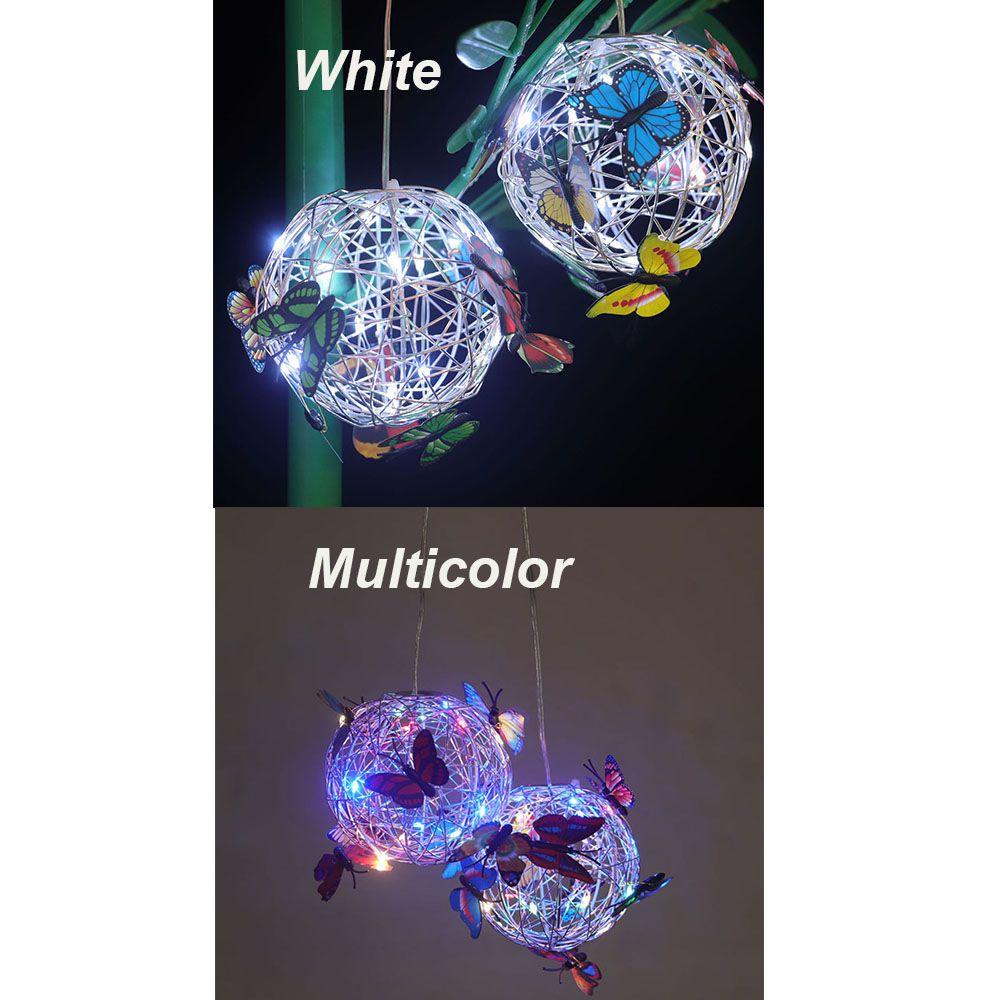Đèn Led 24 Bóng Hình Bươm Bướm Sử Dụng Năng Lượng Mặt Trời Trang Trí Sân Vườn