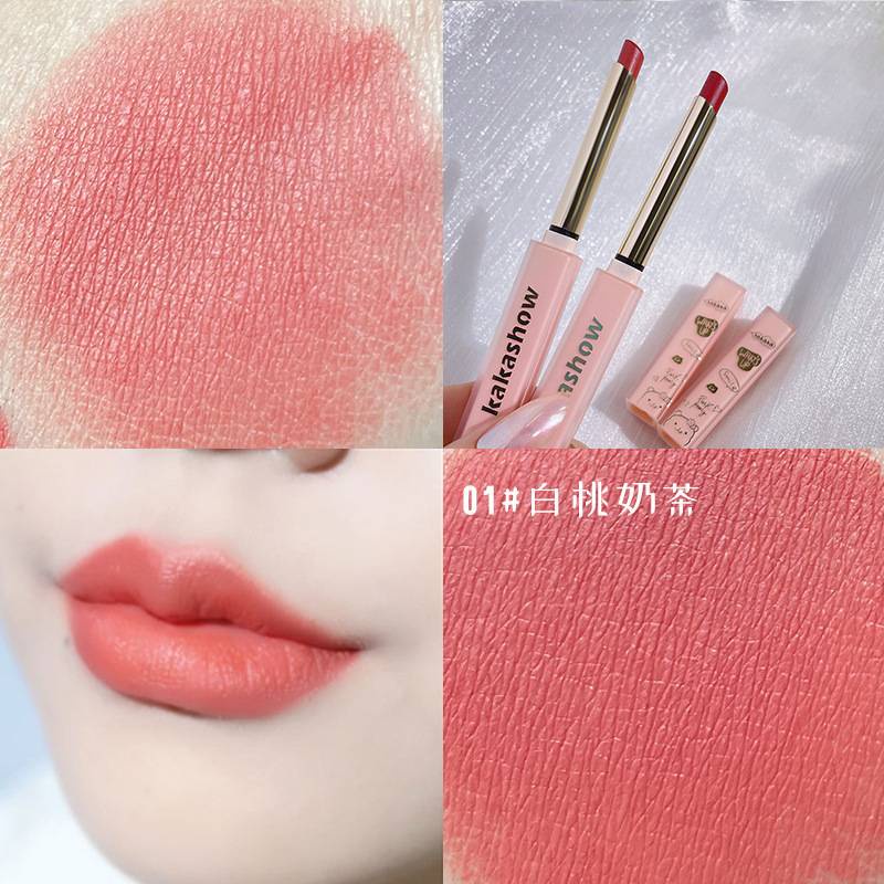 [Hàng mới về] Son Môi Kakashow Mềm Mịn Lâu Trôi Chống Thấm Nước Không Dính Cốc Với Vỏ Hình Gấu Đáng Yêu