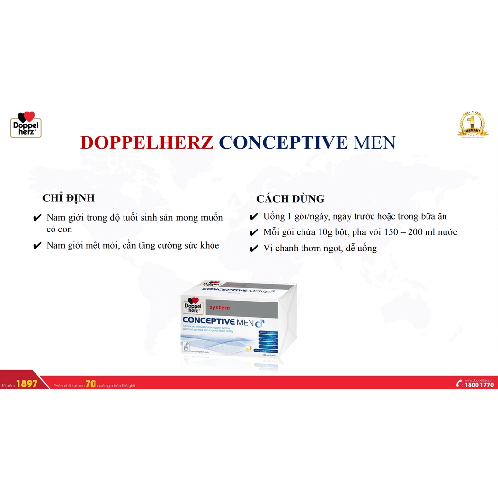 Bác Sĩ Cung Conceptive Men - Bổ Tinh Trùng, Tăng Sức Đề Kháng, Tăng Cường Sinh Lý Nam, Tăng Thụ Thai