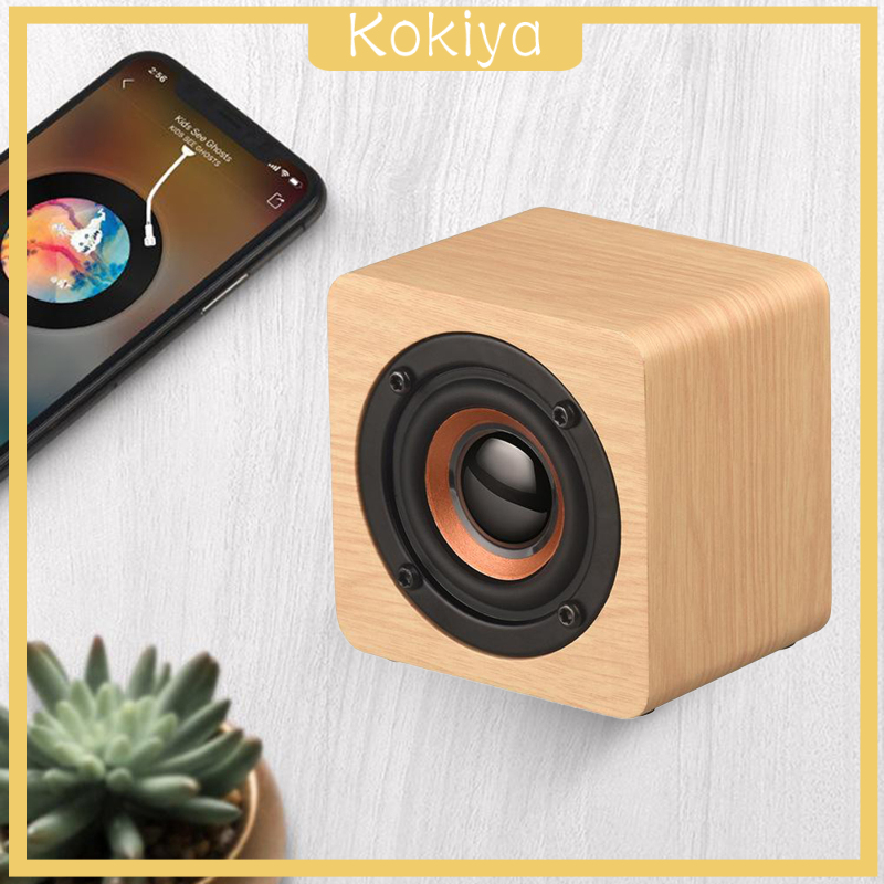 [KOKIYA]Mini Wooden Bluetooth Multimedia Speaker 1200mAh Battery &amp; Cable