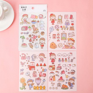 Miếng Dán Sticker Trang Trí Hình Cô Gái Dễ Thương