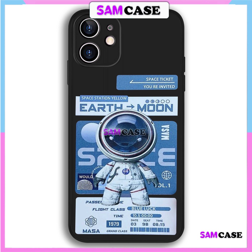 Ốp lưng iPhone Phi hành gia Nasa cạnh viền vuông silicon mềm dẻo cho iphone 6/6s/7/8/X/XS/XR/11/12/13/14 Pro Plus Max