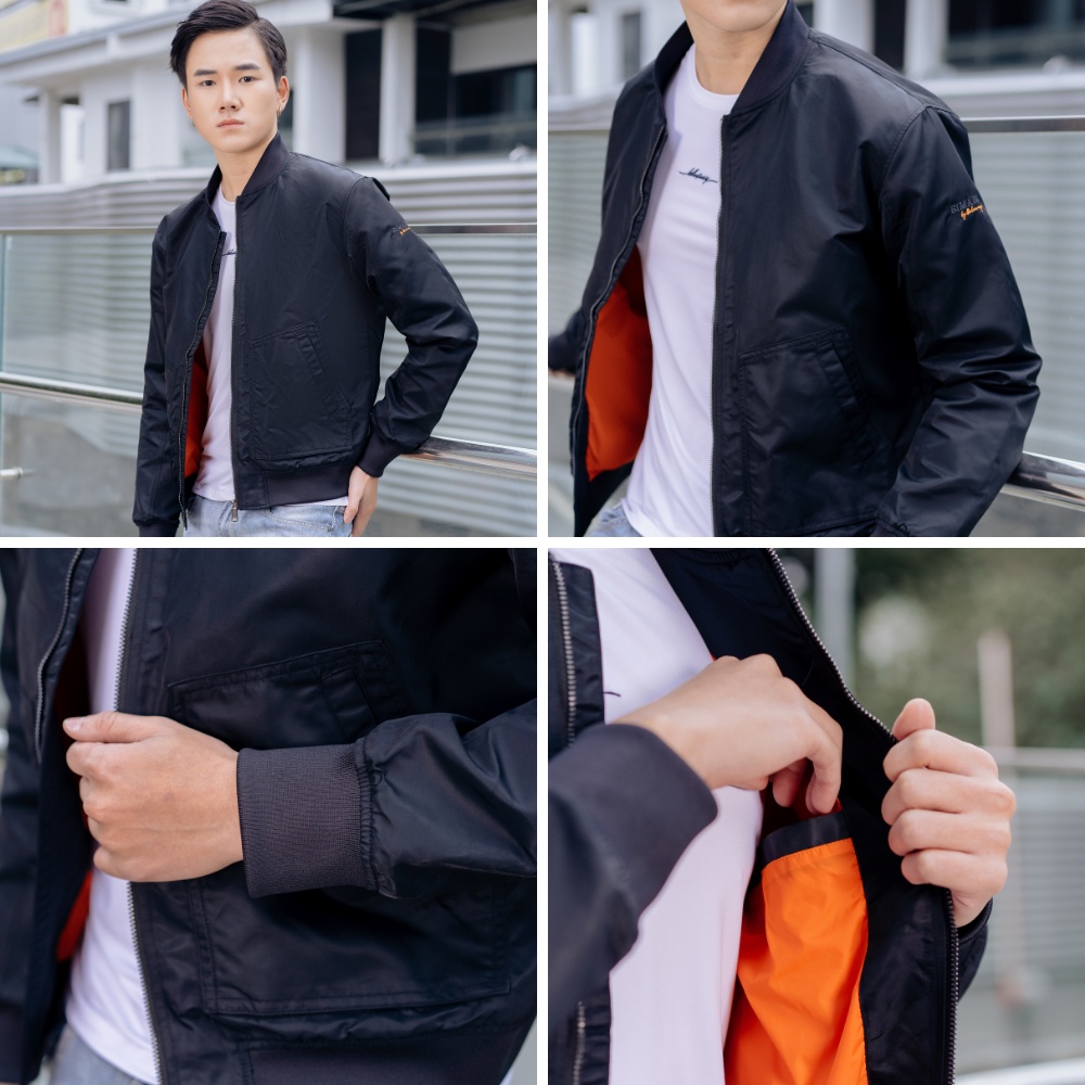 Áo khoác nam bomber Biluxury 4AG2T008 vải gió hai lớp chông nước đẳng cấp Gore-tex