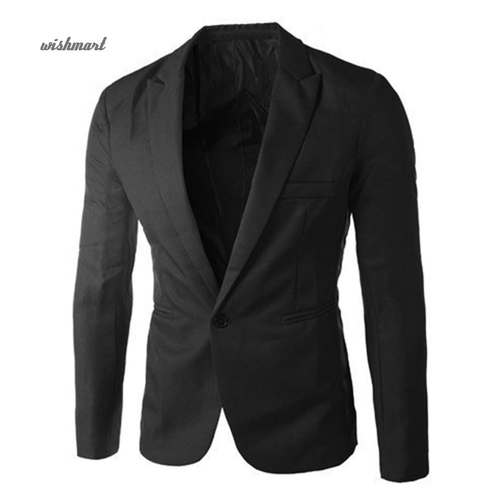 Thời Trang Áo Khoác Blazer Màu Trơn Cho Nam