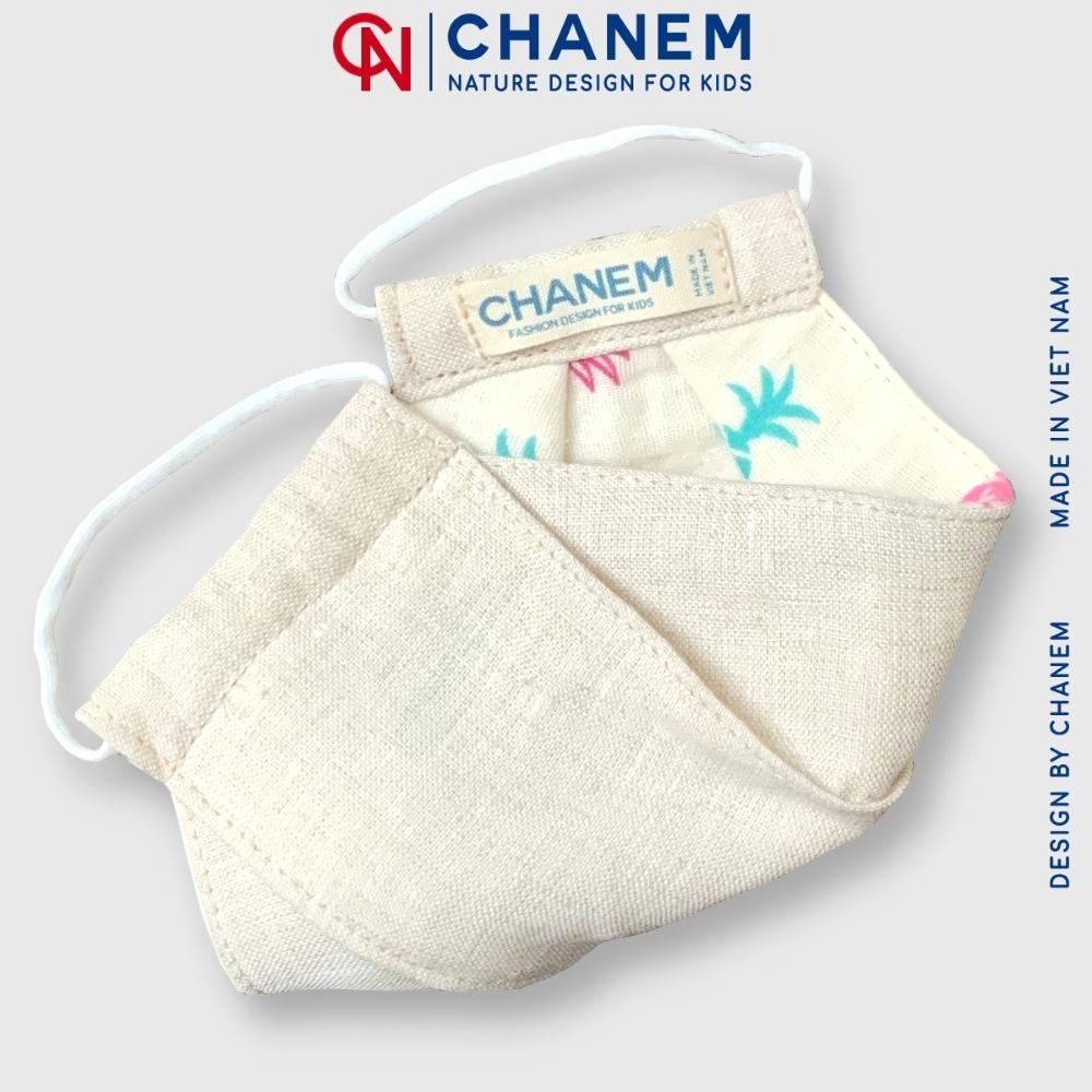 Khẩu trang vải Linen 3 lớp CHANEM mềm mại với da dành cho mẹ và bé yêu