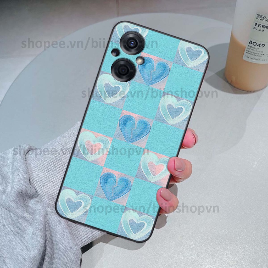 Ốp Oppo RENO 8Z 5G caro trái tim nhiều màu sắc, đầy cá tính, khẳng định phong cách