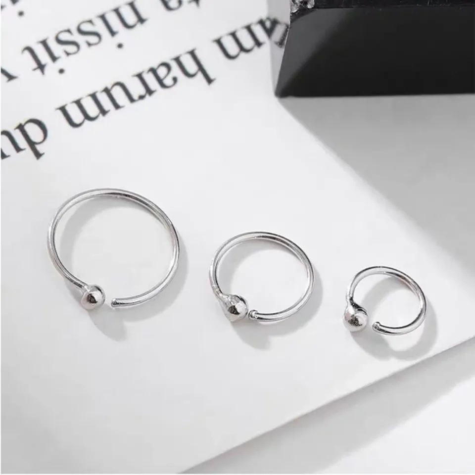 Khuyên Tai Xỏ Lỗ Màu Bạc Đính Hạt Nhỏ Đơn Giản Thời Trang Mới Cho Bạn Gái