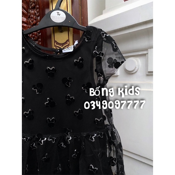 Váy Tuller Bé Gái Minnie Nhũ Bac Đen Kiabi