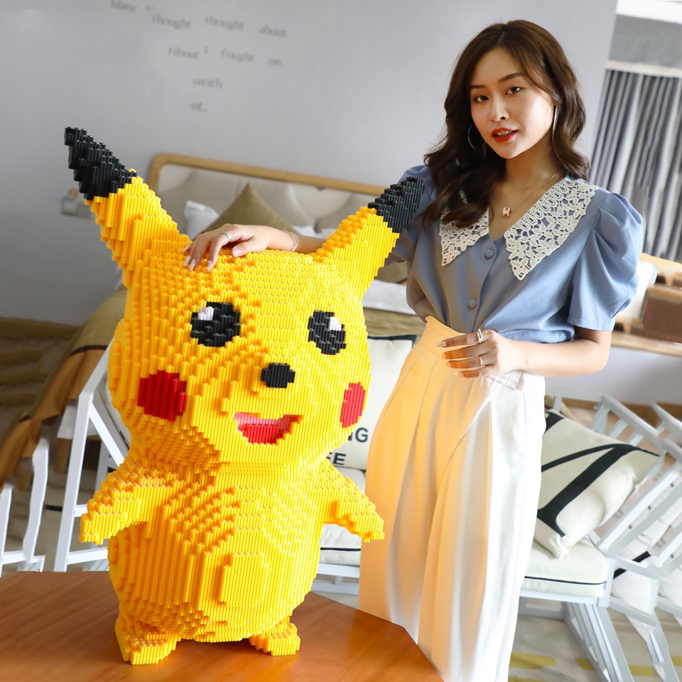 Mô hình lắp ráp Pikachu nhân vật hoạt hình - Đồ chơi DIY lắp ghép decor