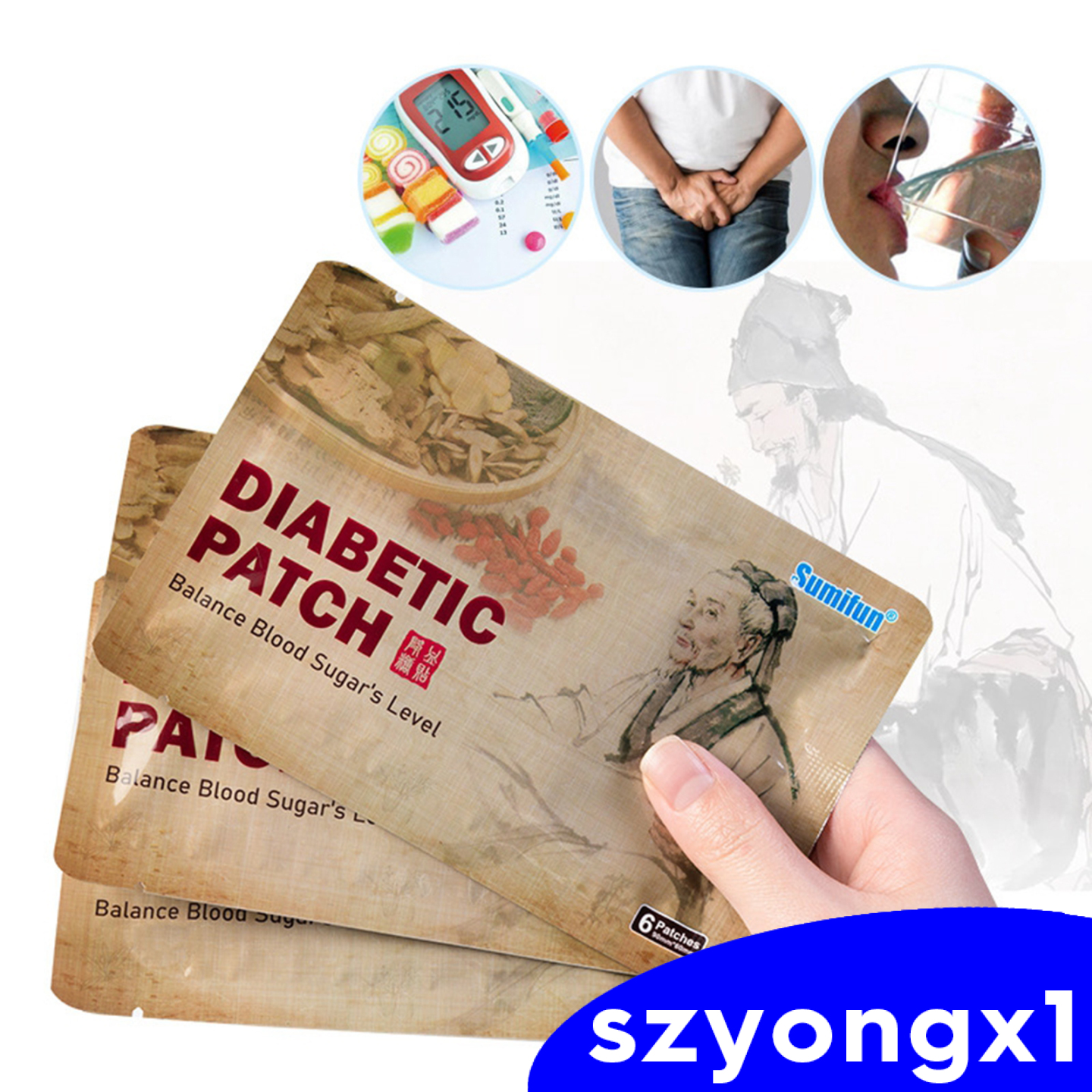 Best sale！ Diabetes Plasters Natural Herbs Diabetes Pads Diabetes Sticker 12 Pcs/2Bag