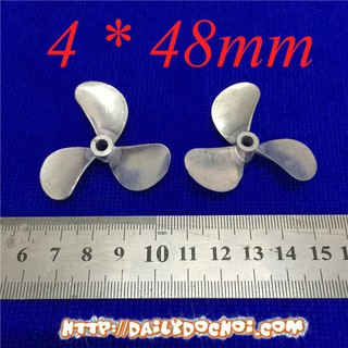 Xuongpinoto Cặp chân vịt kim loại 3 lá kích thước 4 * 48mm cho tàu thuỷ điều khiển từ xa NEW