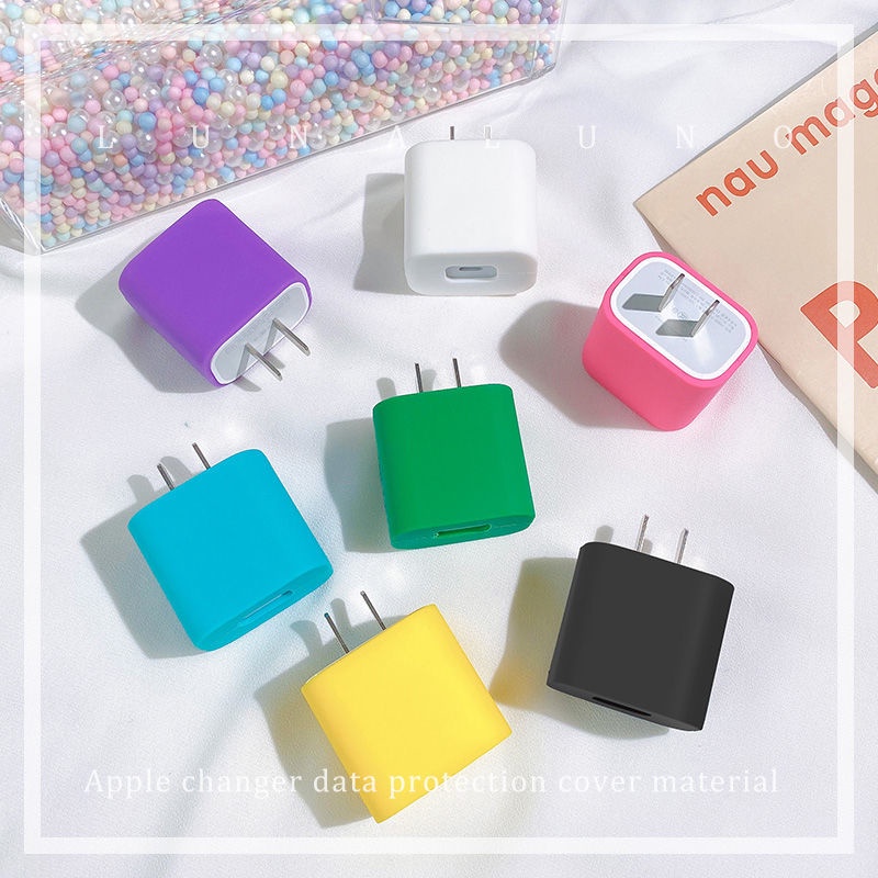 Set 5 phụ kiện bảo vệ dây cáp bộ sạc bằng silicon mềm cho Iphone 12 18/20W