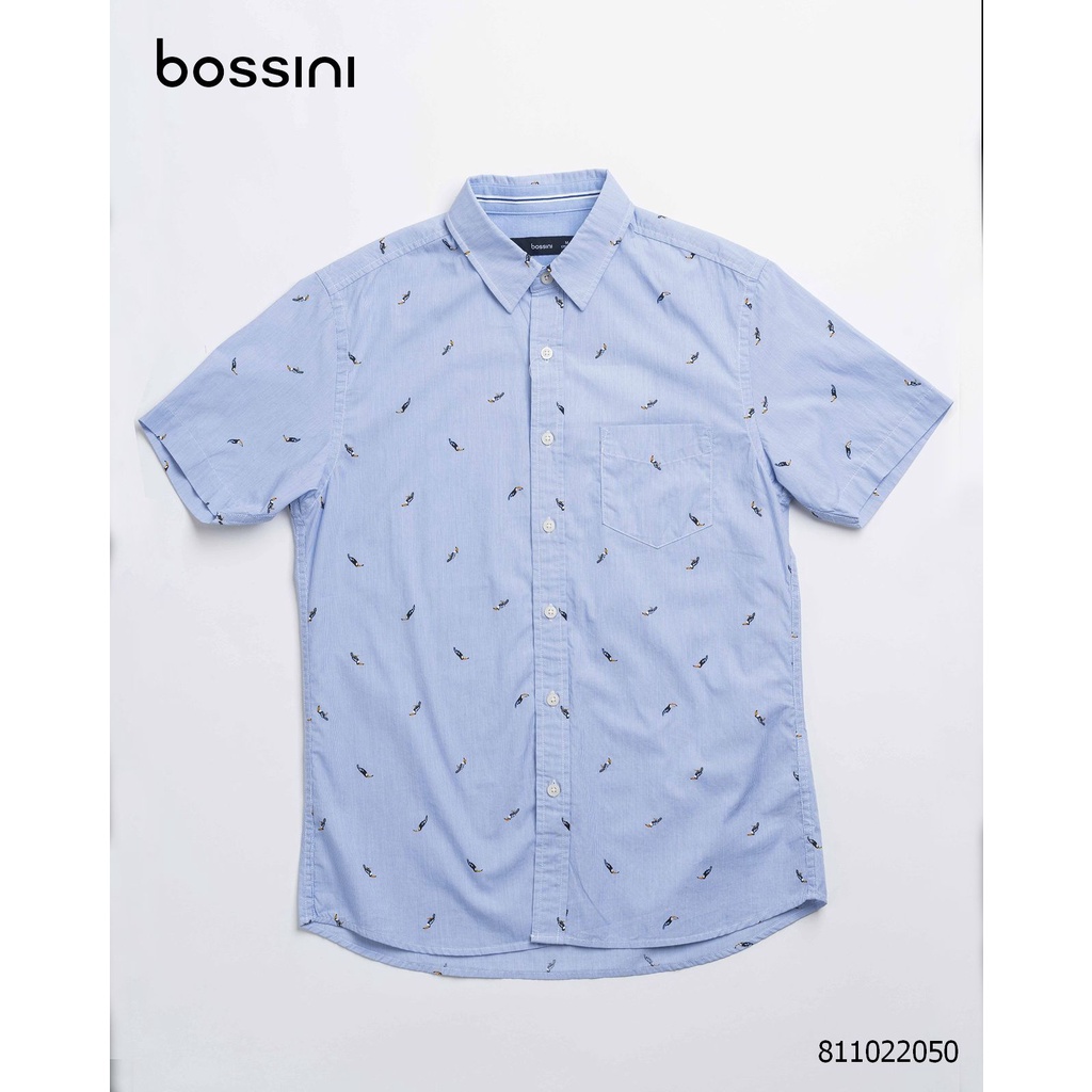 Áo sơ mi nam tay ngắn họa tiết chú chim nhỏ Bossini 811022050