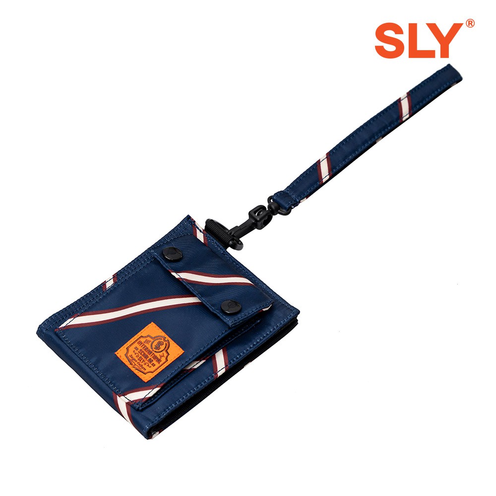 Ví Dù Pilot SLY Square màu Xanh Navy có Sọc