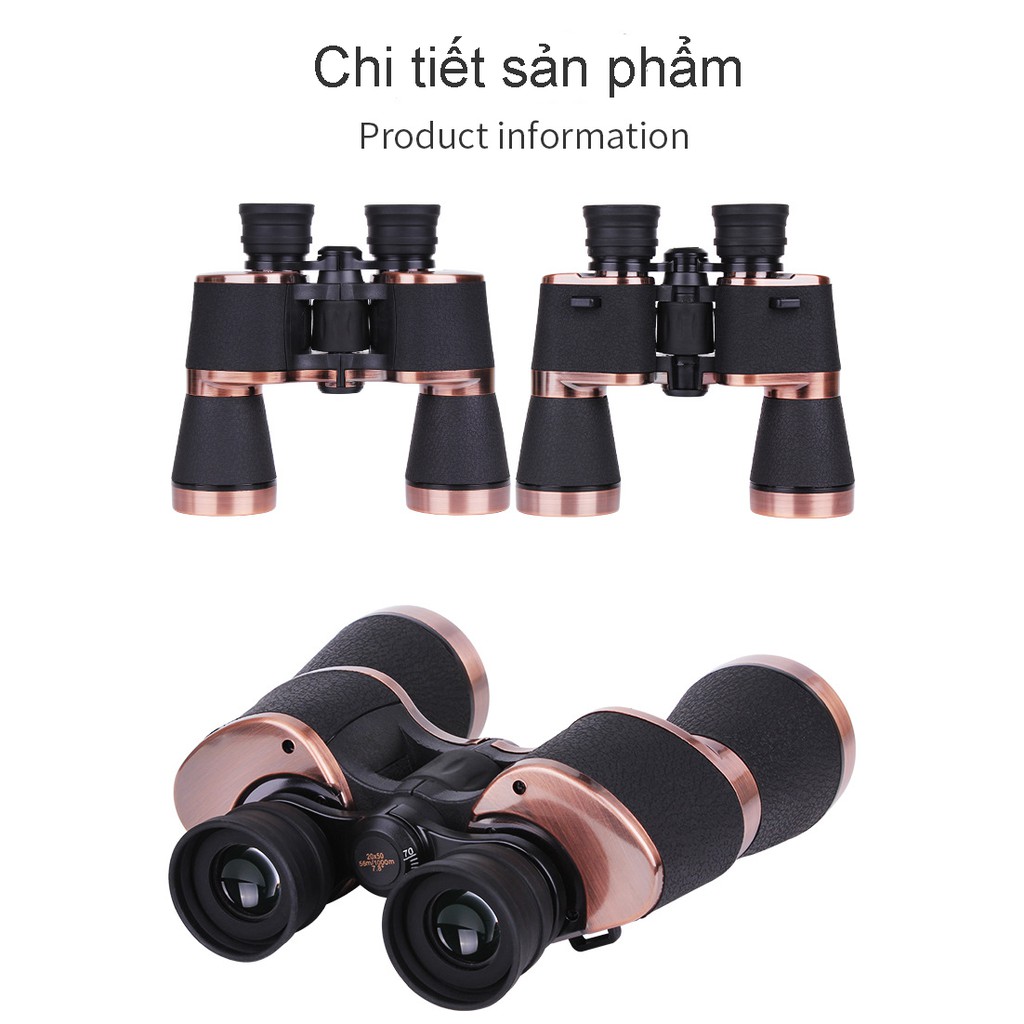 Ống nhòm quang học cao cấp Binoculars 20x50 nhìn ngày đêm cực nét, phù hợp cho dã ngoại ngắm cảnh, động vật