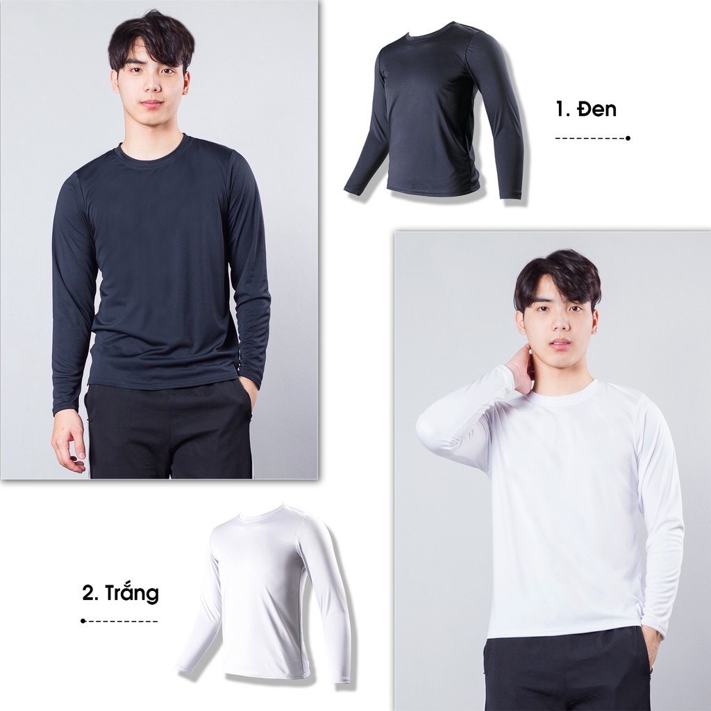Áo thun nam, áo giữ nhiệt nam thể thao co giãn 4 chiều dài tay chất liệu thun lạnh co dãn 4 chiều co dãn thấm hút mồ hôi